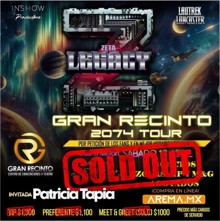 [Zeta Legacy] Anuncia Sold Out Para Su Fecha En Satélite (México)
